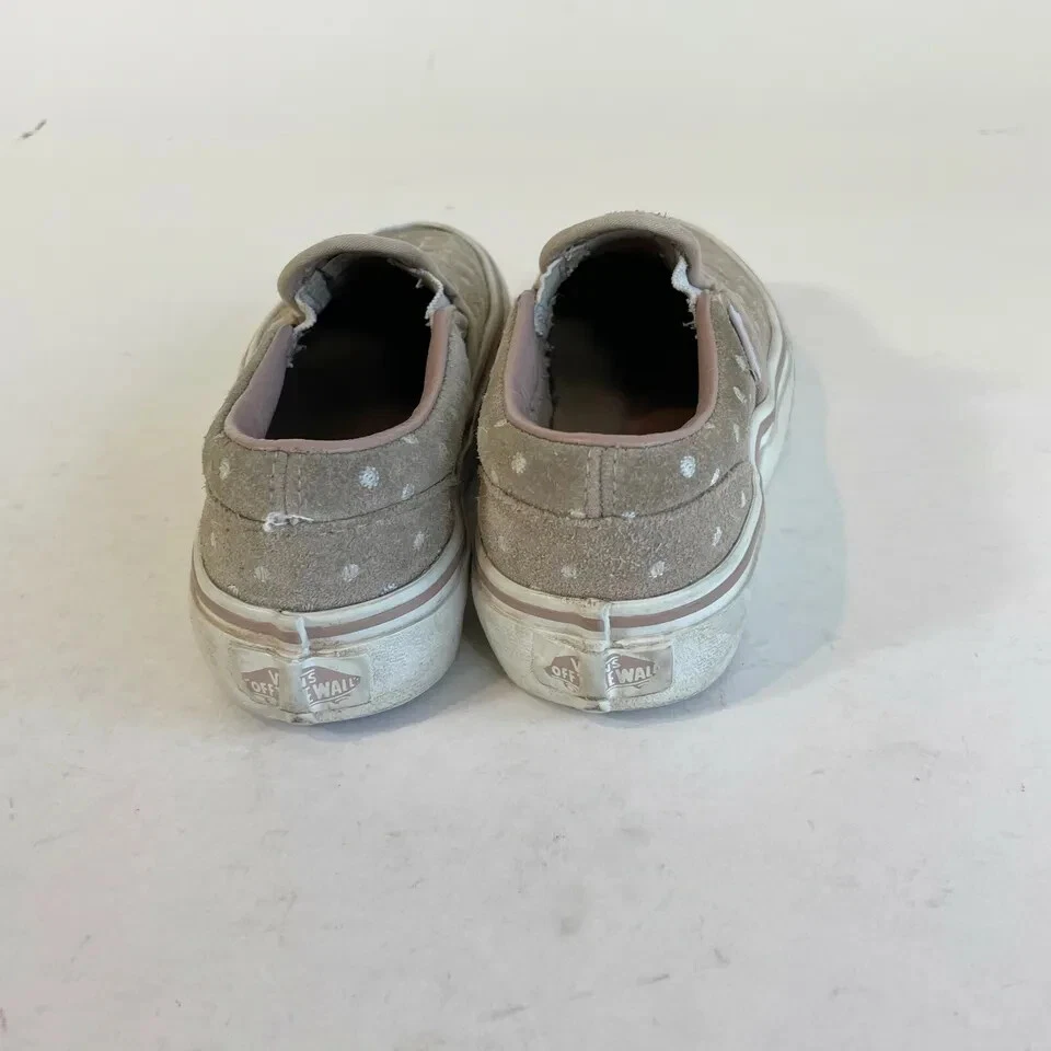 VANS Off The Wall Clásico Plataforma Zapatos Sin Cordones Niñas 13.5 Gris Lunares Gamuza Foto 2 de 4