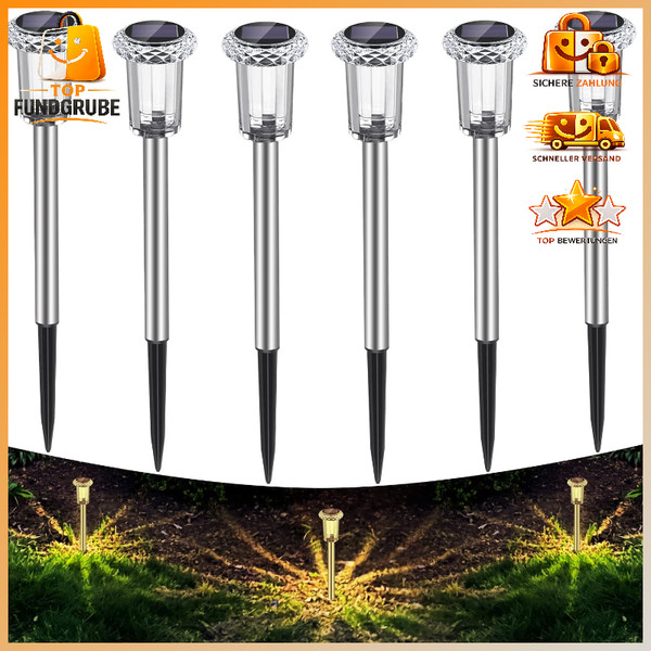 Solarleuchten Led 6 StüCk Warmweiß Wasserdicht FüR Garten Terrasse Rasen Wege-image
