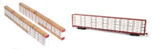 HO JAEGER --- LUMBER LOAD FOR WALTHERS 72' CENTER-BEAM FLAT CAR #2 --- ASSEMBLED