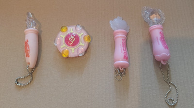 4 Ojamajo Doremi Magical Girl Wand Keychain Set Bandai Gashapon Japan Read Below
