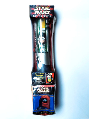 1999 HOPE STAR WARS EPISODE 1 LIGHTSABER CASE WATCH + HOLOPROJECTOR - ANAKIN