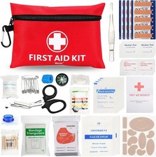 122Pcs First Aid Kit Ideal for Cars, Schools, Sports, Homes, Camping, Hiking