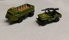 Matchbox Lesney Superfast ARMY 2 Jeep #38 Machine Gunner & #54 Personnel Carrier