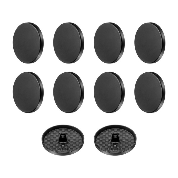 10 StüCk MetallknöPfe Zum NäHen,Rund,Flach,30Mm,Legierungsknopf,Mattschwarz-image