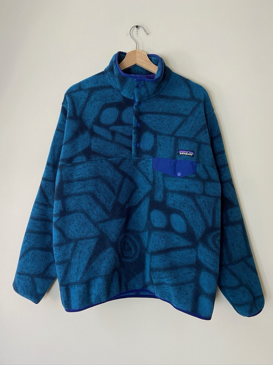 【希少】90’s patagonia guide sweater L Vintage 90's Patagonia Synchilla 1/4 Button Up Fleece