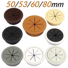 PC Computer Desk Plastic Grommet Table Cable Tidy Wire Hole Cover 50mm/60mm/80mm