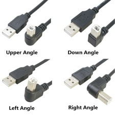 0.3/0.5/1/1.5/2-5M USB-2.0 A to USB-B Left-Angle Right-Angle Male Printer Cable