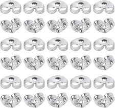 30Pcs/15 Pairs 925 Sterling Silver Earring Backs Replacement Secure Ear Lockings