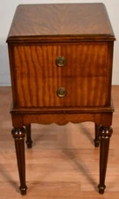 1920s Antique French Satinwood Nightstand / bedside table