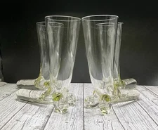 Set Of 4 Horn Pilsner Glass Toscany Hand blown - Romania