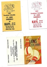 ST. LOUIS CARDINALS SCHEDULE LOT  /  1983, 84