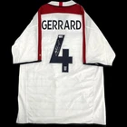 STEVEN GERRARD UMBRO WHITE ENGLAND SOCCER JERSEY SIGNED BECKETT COA