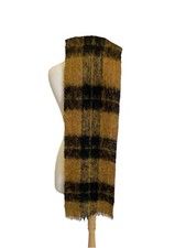 Vintage Sandison Brown Mohair Scarf Made in scotland Check