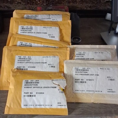 Simplex 4100 Firmware Chips Lot 0743854 UT Upper Lower Prom 0740671 PCC Program