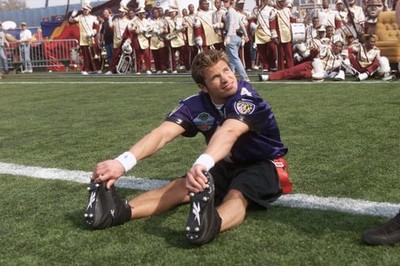 Nick Lachey of 98 Degrees stretches before MTV's 'Rock 'N Jock' in- Old Photo