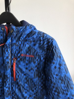 Columbia Ski Snow Jacket  Boys Youth Large 14/16 Hooded Blue Puffer