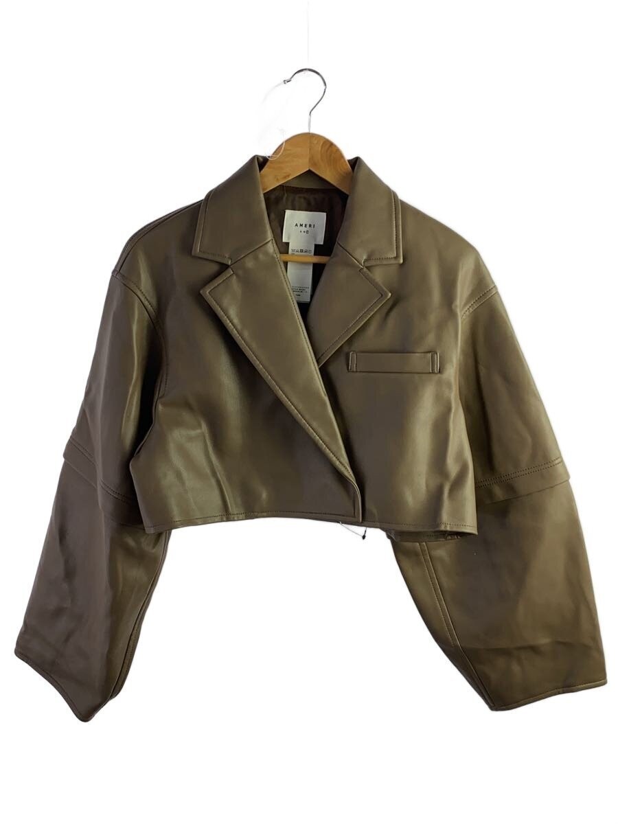 Ameri Leather Jacket Blouson/Free/Polyester/Brw/P… - image 1