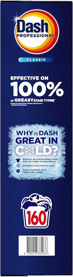 Dash Professional Detergente per bucato in polvere Classico, lavaggi, 8kg, Effic - Immagine 3 di 4