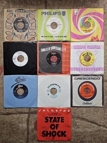 Lot 10 Pop Rock 45's Brian Hyland Billy Idol Frank Ifield Michael Jackson + More