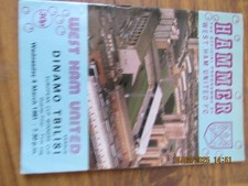 WEST HAM v Dinamo Tbilisi ( Home & Away ) 1981