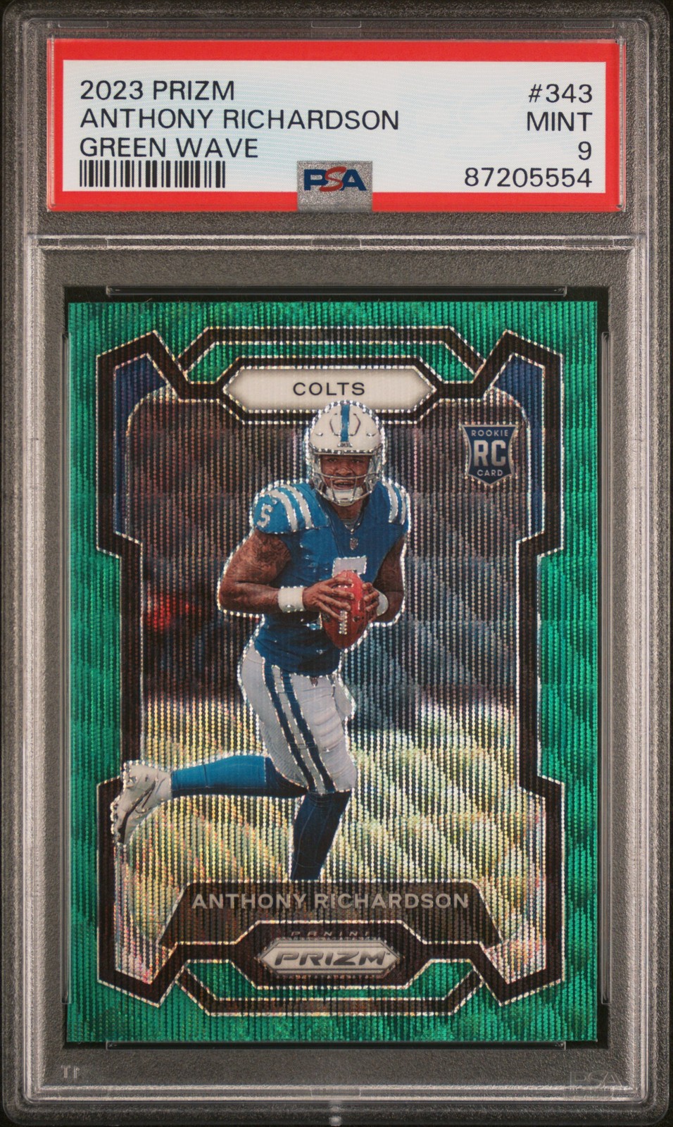 2023 Panini Prizm Anthony Richardson #343 PSA 9 Green Wave