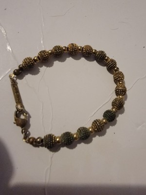 Vintage Signed Napier Bracelet Gold Tone Textured Ball Beads