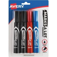 Marks-A-Lot Assorted Color Regular Chisel Tip Permanent Marker 4-Pack 07905