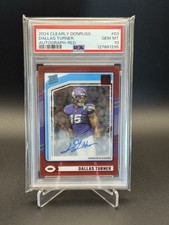 🔥 2024 Clearly Donruss Dallas Turner Red /149 Auto (RC) PSA GEM Mint 10 Pop 4