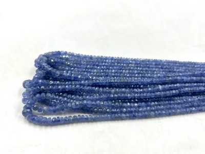 AAA+ Quality Blue Sapphire Faceted Rondelle Beads 3-3.5mm Burma Sapphire 16''