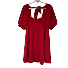 Free People Violet Mini-Dress S Textured Tie Back Puff Sleeve Babydoll Inspired