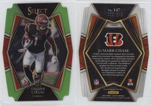 2021 Select Premier Level Neon Green Prizm Die-Cut /349 Ja'Marr Chase Rookie RC