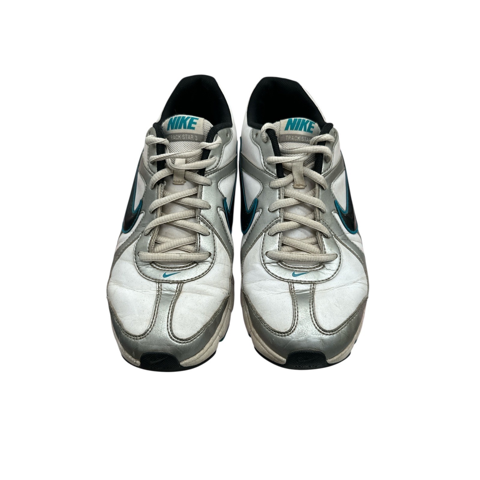 Nike Track Star Running Shoes Sneakers Women's US 8 White Silver Blue Athletic thumbnail 4