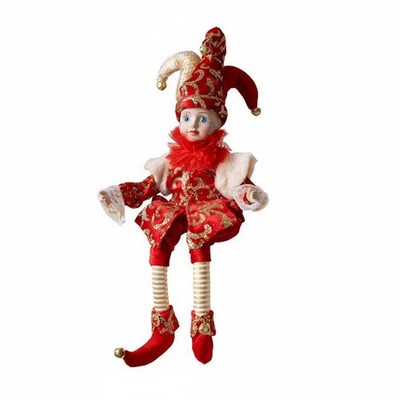 Sitzende Weihnachtsfigur Sammlerstück Porzellangesicht-Puppe für Regal, Sammler