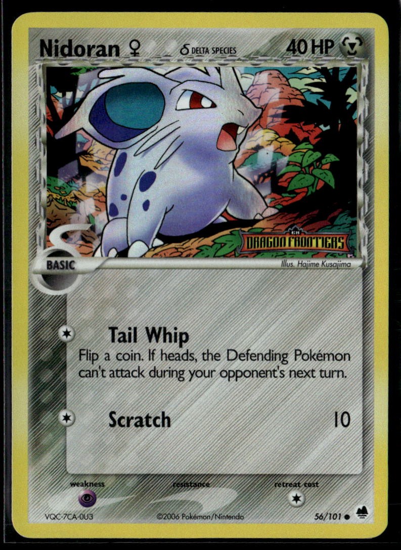 Nidoran F 56/101 Common Dragon Frontiers Pokemon Reverse Holo Near Mint