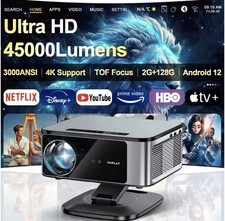 HORLAT T10 Pro Beamer, 45000 Lumen, 3000 ANSI, Android 12, Full HD 1080p