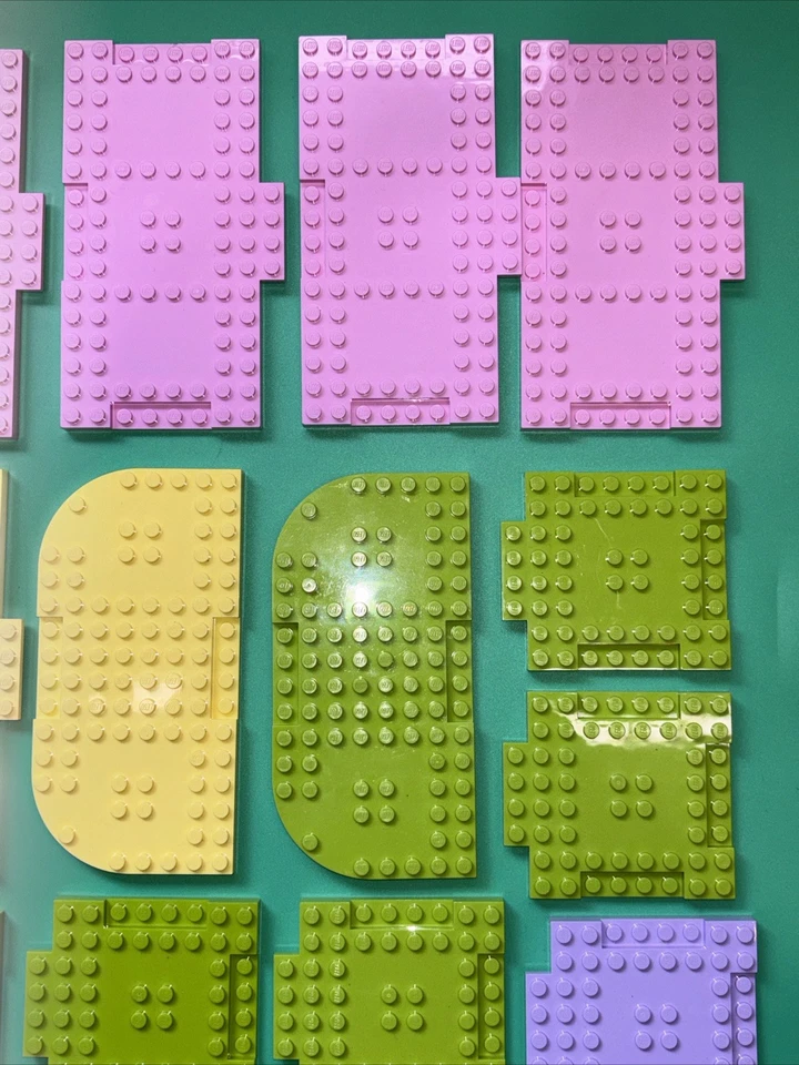 Lego 18922 15624 Pink Yellow Lime Green Lavender 8x16 8x8 Plate 1x4 Lot Of 20 - Image 3 of 4