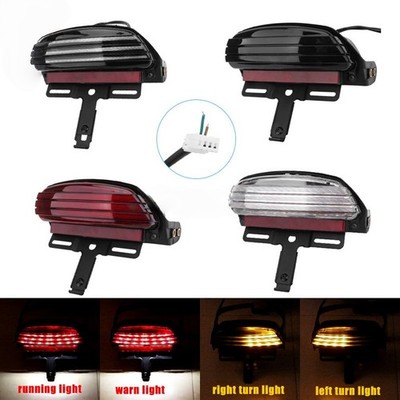 Tri-Bar Fender Red LED Tail Light Bracket For Harley Softail FXST FXSTB FXSTC
