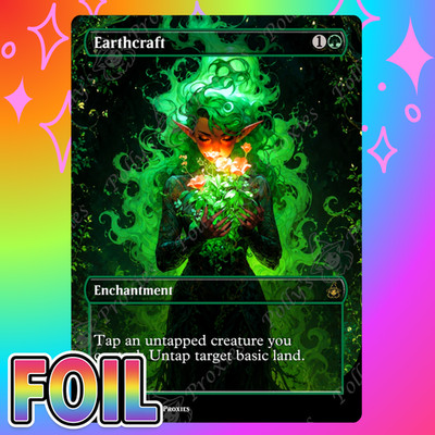 Earthcraft FOIL Proxy Card with Custom Fantasy Anime Art Design