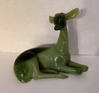 Vintage Green Lucite Resting Deer Fawn Sculpture Wony Italy Signed G Ruggeri MCM — photo 1