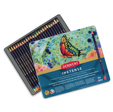 Derwent Inktense Pencils - Set of 24, Tin Box, Assorted Colors