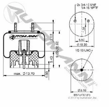 Automann AB1DK25E-8713 Air Spring - New Auto Accessory for Trucks and Vans
