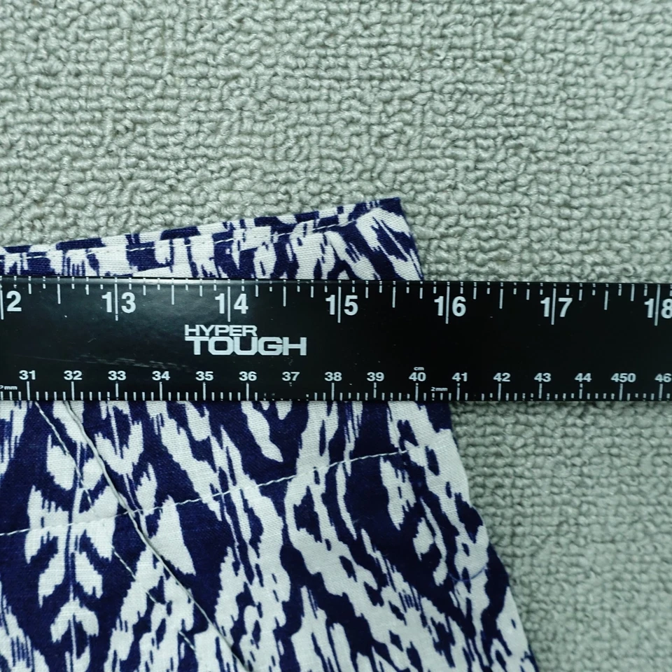 Pantalones Cortos Cynthia Rowley Mujer Talla 6 Azul Marino Tribal Geométrico Mezcla de Lino Tiro Medio Foto 3 de 4