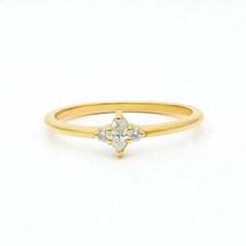 Diamond Stacking Ring / 14k Gold Marquise Diamond Stacking Ring / Diamond Engage