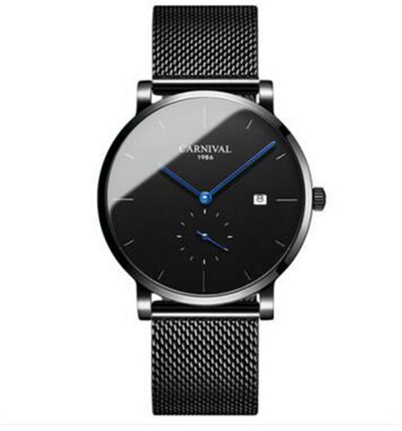 Carnival Men Automatic Watch Small Seconds Dial 24hours Thin