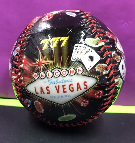 Las Vegas Nevada Souvenir Baseball Black Casino 777 Shiny Gloss Dice Chips Cards - Picture 5 of 6