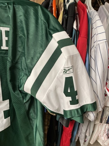 BRETT FAVRE Jets Jersey #4 Green Rebok w Original Tag Size L / X2 Length - Picture 2 of 17