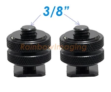 (2 Pcs)  Hot Shoe to 3/8" Male Post Adapter for Tripod, Led light, Monitor 