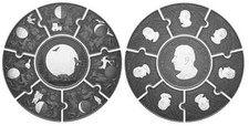 2025 Canada Moon Phases - 8 Piece Fine Silver Puzzle Coin Set with Black Rhodium