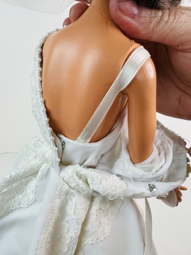 Vintage Tiffany Taylor IDEAL Doll OOAK Bride Wedding Dress Twisting Scalp 18" - Picture 21 of 24