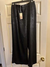 NWT Johnny Was Black Shimmer Wide Leg Pants 1X 265
